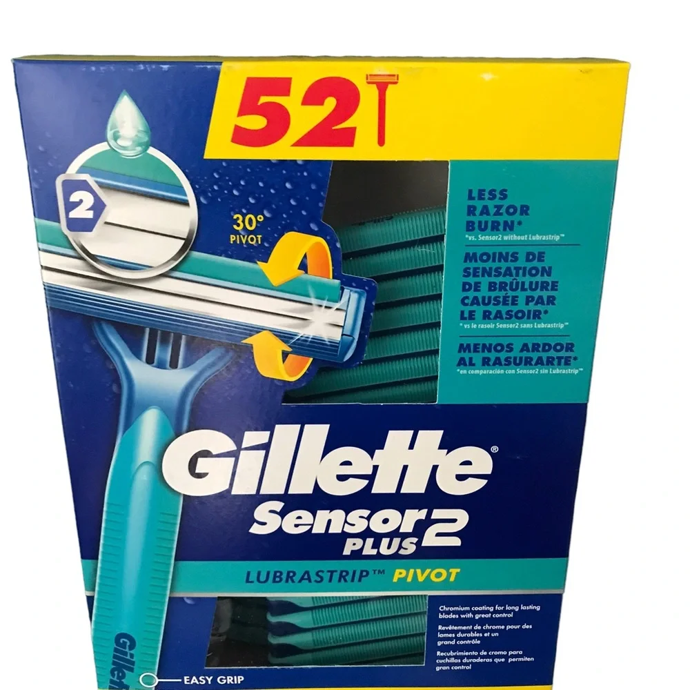 New Gillette Sensor2 Plus Disposable Razors - 52 Count